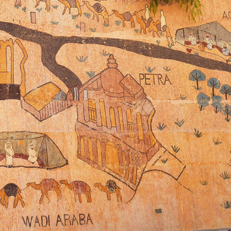 Madaba Map of Jordan showing Petra and Wadi Araba